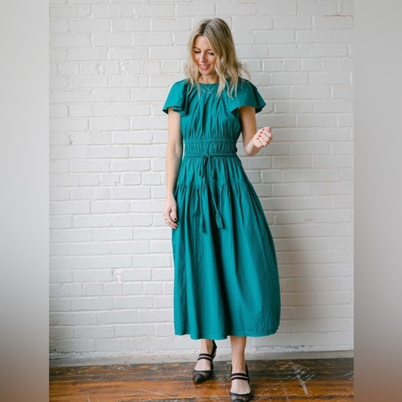 Ulla Johnson Elegant Green Midi Dress size 2 - Picture 1 of 10